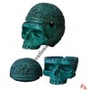 Skull turquoise resin emboss ashtray