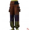 Three-color pattern cotton trouser