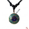 Buddha eye round brass pendant2