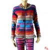 Rainbow stripes rib jacket1