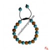 Turquoise-amber beads wristband