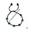 Turquoise beads knotted wristband