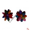 2-layer oval beads Flower Brooch