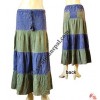 Horizontal 2-color joined long skirt