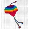 Rainbow woolen ear hat