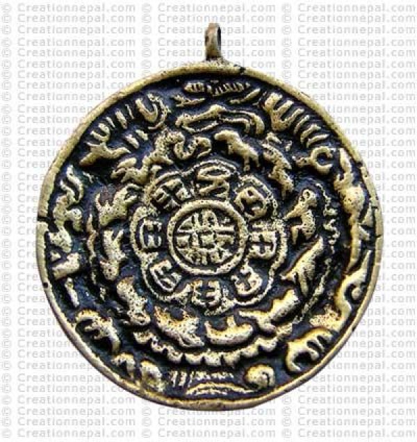 Brass round calendar