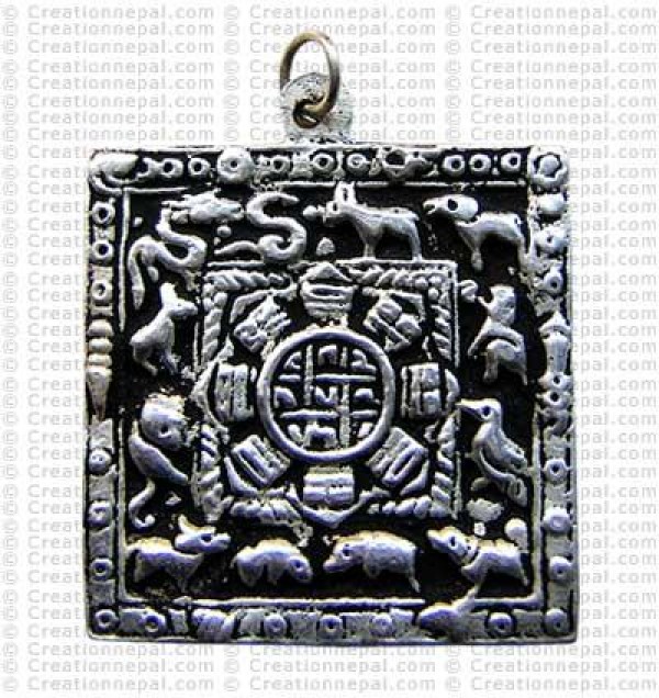 Square small white metal calendar