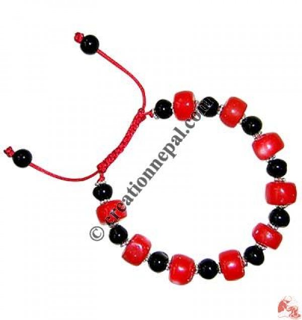 Glass coral beads wristband3