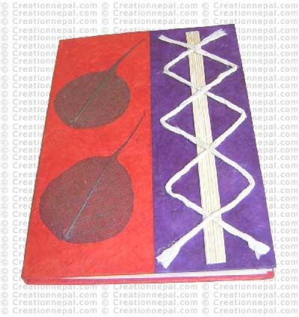Leaves/string design notebook