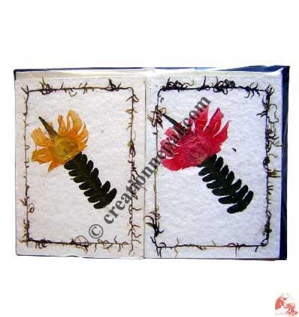 Single leaf and flower design cards