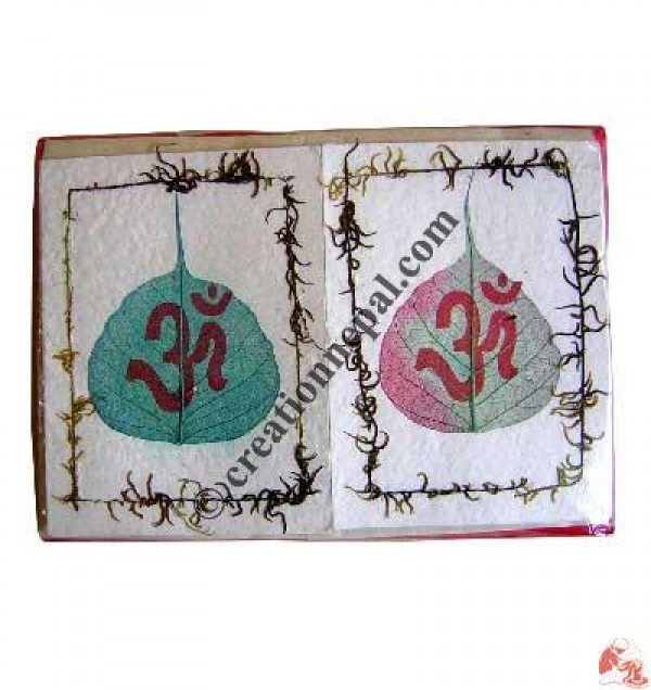 Bodhi leaf and Om cards