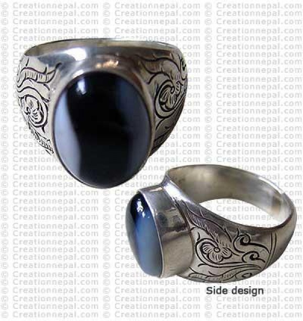 Carved finger ring