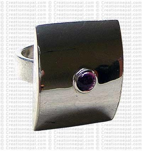 Rectangle silver finger ring