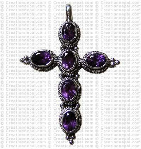 Stone cross pendant