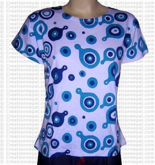 Printed short sleeves rib cotton t-shirt
