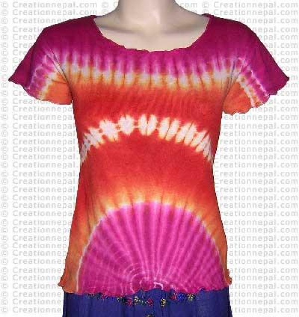 Borderless short sleeves rib cotton t-shirt