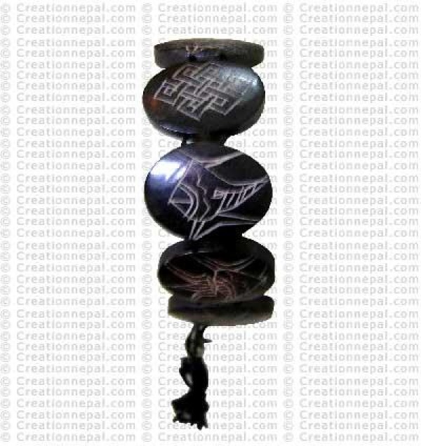 8-auspicious black bone bracelet