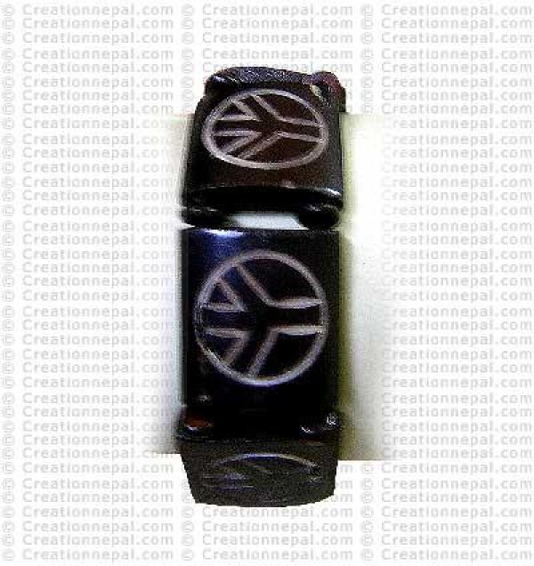 Peace sign bone bracelet