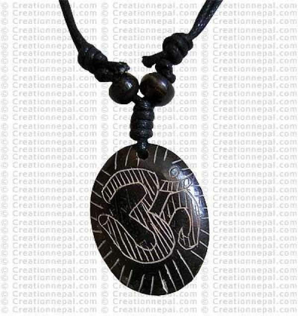 Om bone pendant