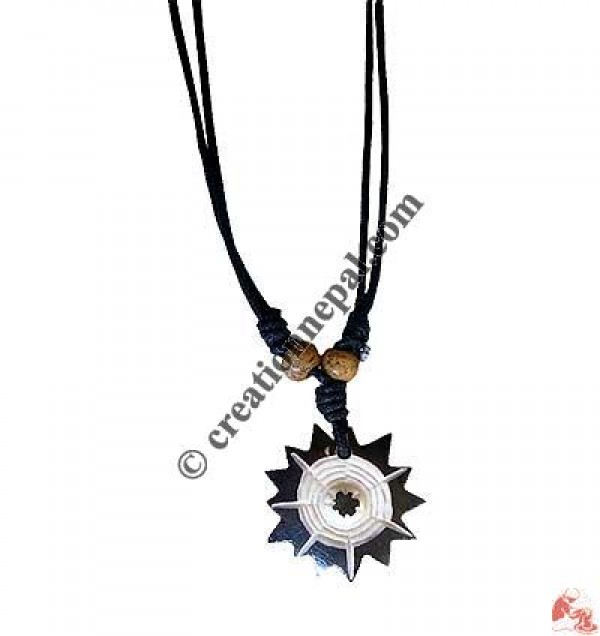 Spider's net bone pendant