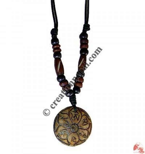 Om Mani peace bone pendant