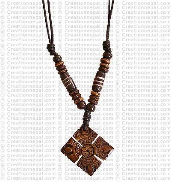 Double Dorje bone pendant
