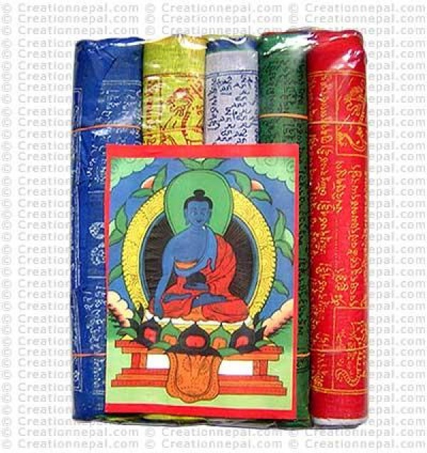 Cotton Medium prayer flags (packet of 5 roll)