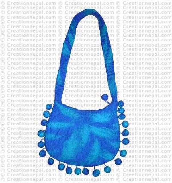Tie-dye balls frills felt bag 146