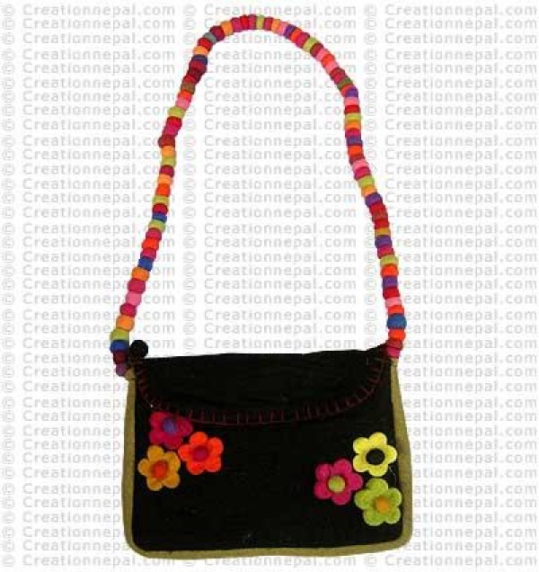 Balls strap flower felt bag 161