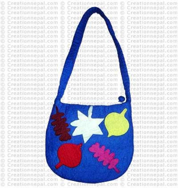 Multi color shapes patch felt bag 165