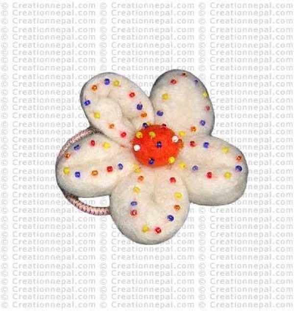 Beads decorated felt hair band 1