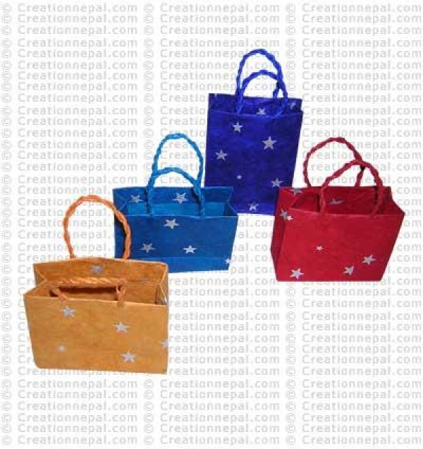 Handmade Lokta paper gift bags (packet of 12)
