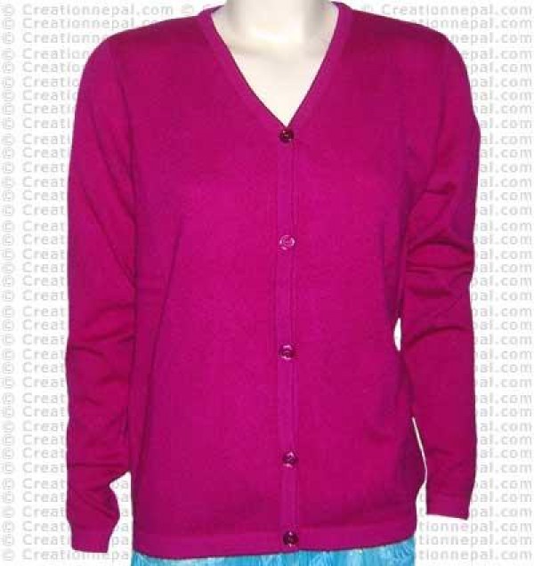 Button V-neck Pashmina Cardigan