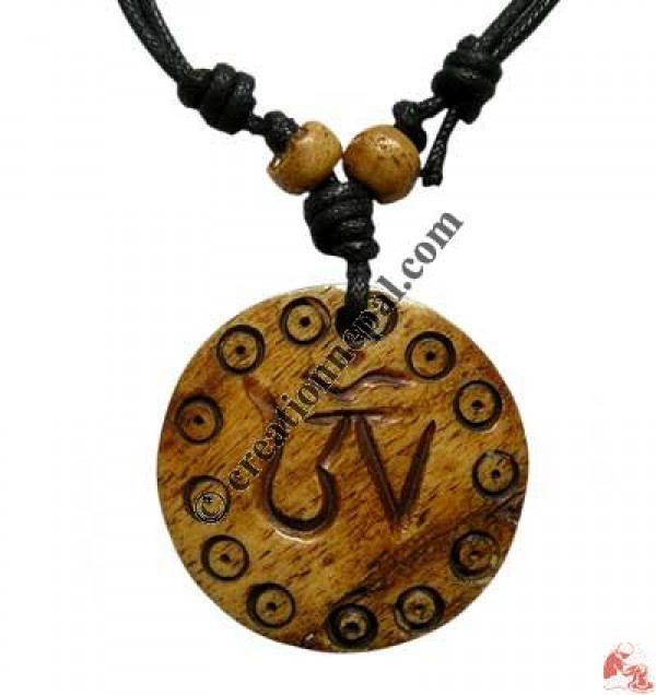 Tibetan OM carved pendant1