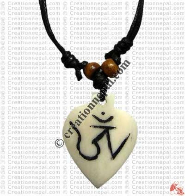 Tibetan OM carved pendant 2
