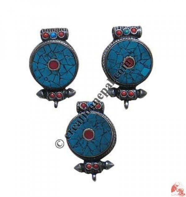 Brass turquoise chips ghau