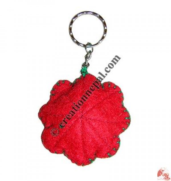 Flower design felt key ring