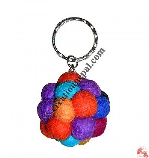 Small balls bunch felt key ring