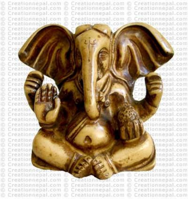 Meditating white Ganesh