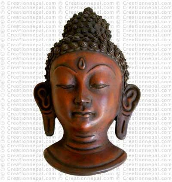 Buddha head wall-mask