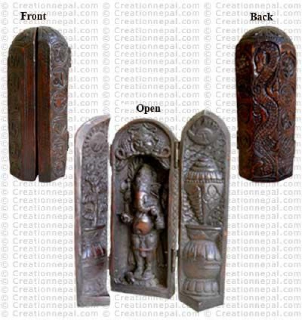Dark color Ganesh vertical box