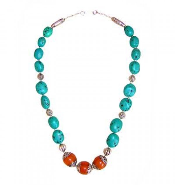 Amber and Turquoise necklace2