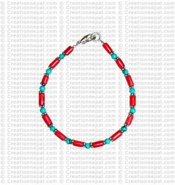 Coral and Turquoise bracelet