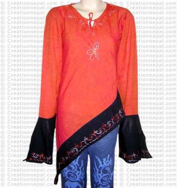 Border joined long tshirt 11