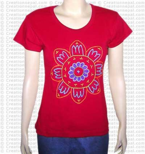 Crochet Big-sun rib t-shirt