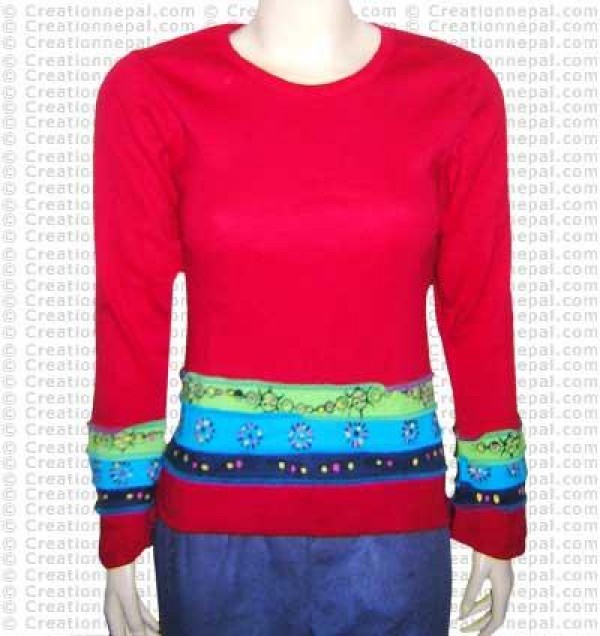 Painted stripes rib t-shirt