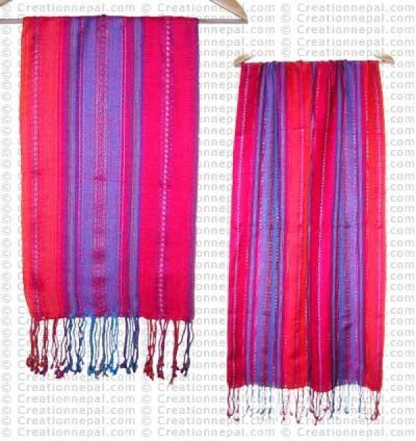 Alternate loose stripes cotton scarf119