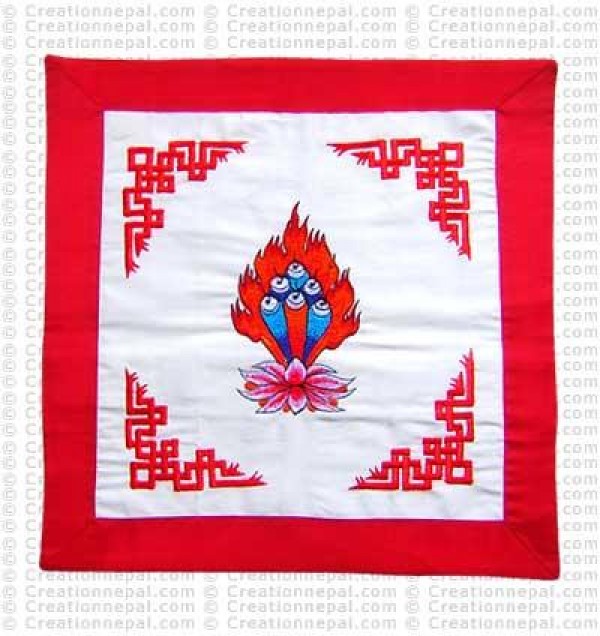 Embroidered Padma cushion cover