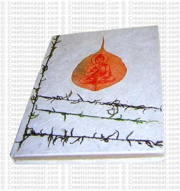 Buddha print Bodhi leaf notebook