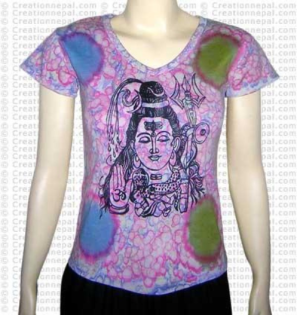 Shiva print rib t-shirt